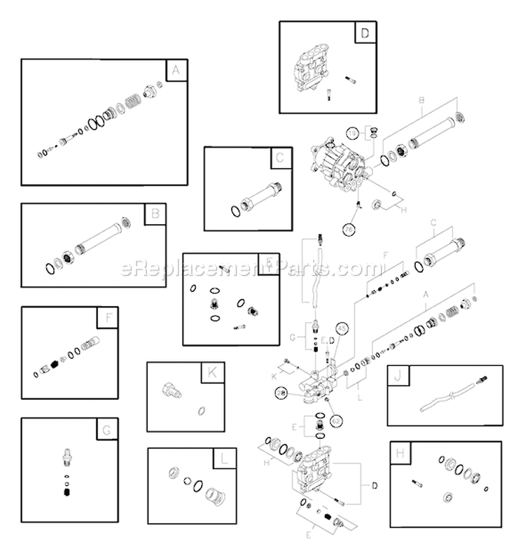 Page B Diagram and Parts List for 020270-0  Briggs and Stratton Pressure Washer